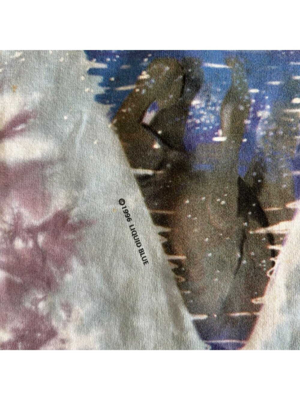 Vintage 1996 Liquid Blue Tie-Dye Wild Horses Graphic T-Shirt - Picture 10 of 13